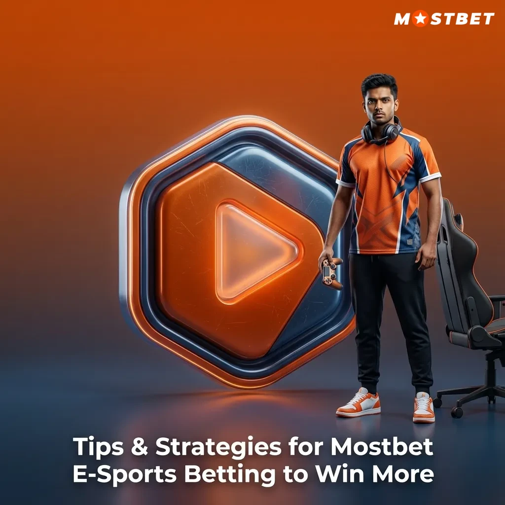 Mostbet esports betting tips graphic with icons for bankroll, research, small stakes, odds comparison, and tracking results