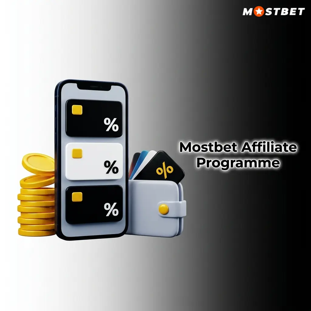 Mostbet affiliate programme dashboard showing revenue share model, CPA options, real-time reporting and marketing tools